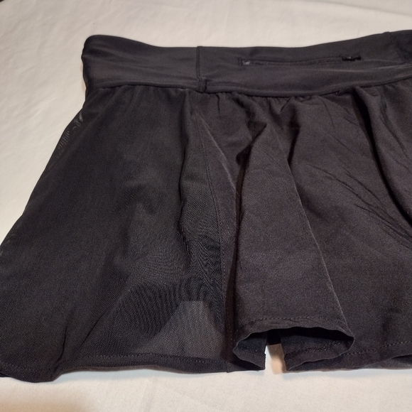 Reebok Black Mesh Mid-Rise Swim Skirt With Back Pocket - Picture 16 of 16